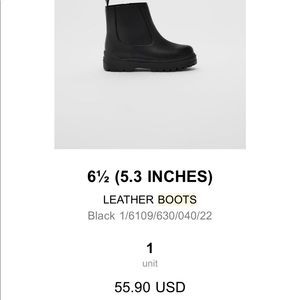 ZARA toddler side-zip boot size 6.5 NWOT